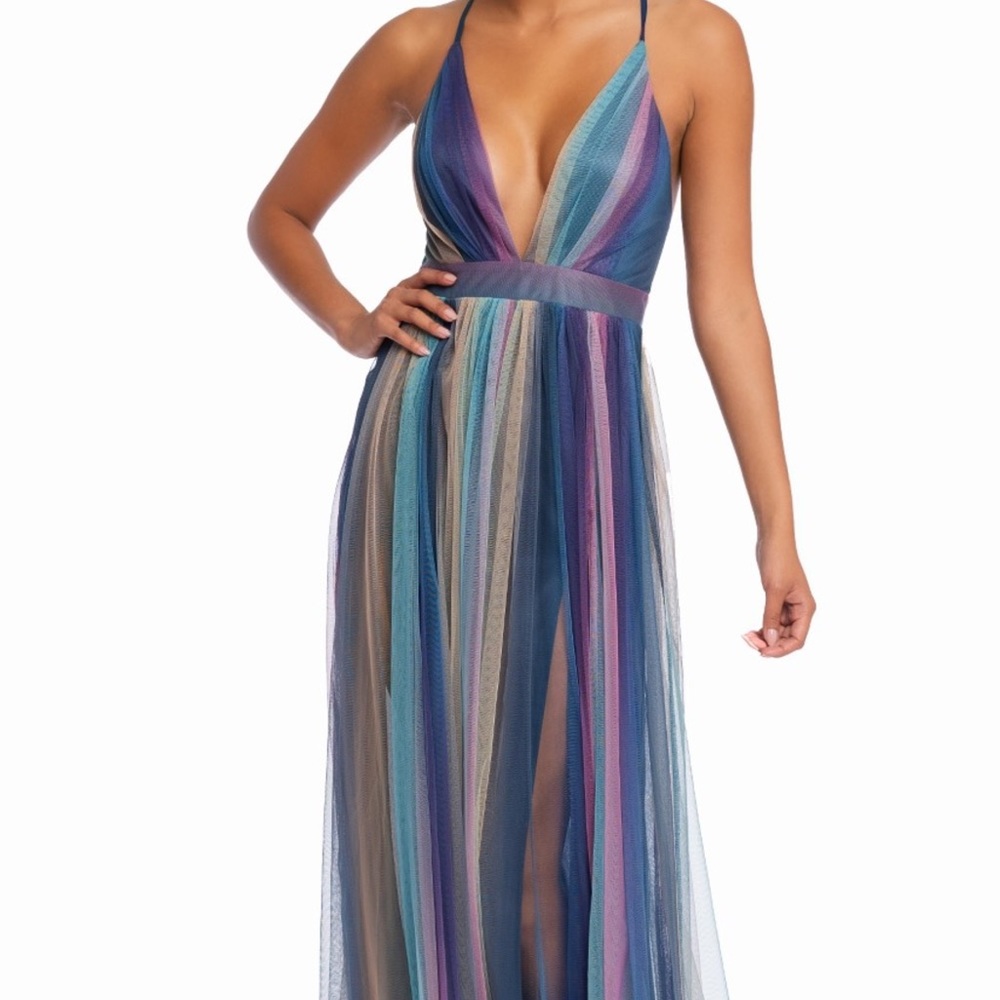 Luxxel Rainbow Maxi Dress